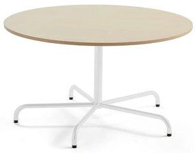 Stôl PLURAL, Ø 1300x720 mm, HPL - breza, biela