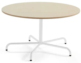 Stôl PLURAL, Ø 1300x720 mm, HPL - breza, biela