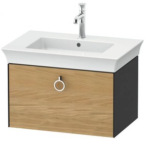 DURAVIT White Tulip závesná skrinka pod umývadlo, 1 zásuvka, 684 x 458 x 410 mm, dub prírodný masív/grafit matný, WT42510H558