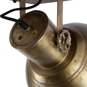 Priemyselné stropné bodové svetlo bronzové s drevom 30 cm - Mangoes