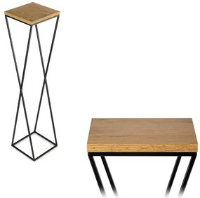 STOJAN NA KVETINÁČ LOFT6 100X24X24 CM ČIERNA/HNEDÁ