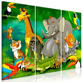 Artgeist Obraz - Colourful Safari (3 Parts) Veľkosť: 60x40, Verzia: Na talianskom plátne
