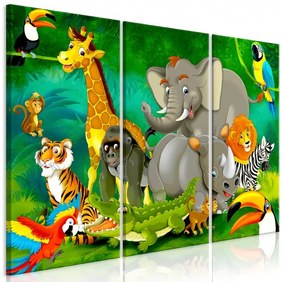 Artgeist Obraz - Colourful Safari (3 Parts) Veľkosť: 90x60, Verzia: Premium Print