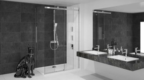 Rea Nixon, sprchový kút s posuvnými dverami 120x90 cm, ľavá, 8mm číre sklo, chrómový profil, KPL-00419