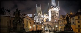 Obraz osvetlenej Prašnej brány (120x50 cm)