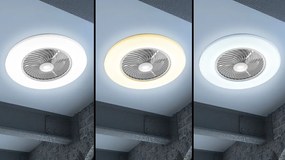 Toolight Toolight, LED stropné svietidlo s ventilátorom + diaľkové ovládanie APP1551-C, biela, OSW-05180