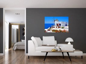 Obraz - Domček v Grécku (90x60 cm)