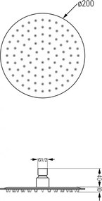 Mexen sprchová nerezová hlavica Round 20 cm, chróm, 79220-00