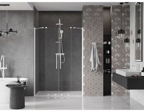 Mexen Velar Duo, posuvné dvere do otvoru 150x200 cm, 8mm číre sklo, biela, 871-150-000-02-20