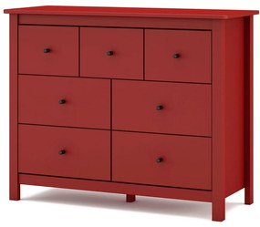 Červená nízka komoda z borovicového dreva 110x80 cm Misti – Marckeric