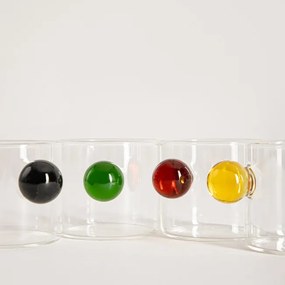Sada štyroch pohárov BOBBLY s farebnými guličkami 747496 80 ml (4 ks)