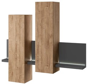 Vitrína závesné Bota 04 Antracit/Dub Ribbec