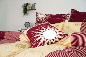 Obliečky bavlnené Tilia bordové EMI: Predĺžený set jednolôžko obsahuje 1x 140x220 + 1x 70x90