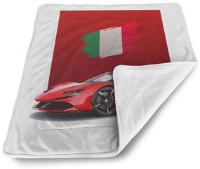 Sablio Deka pre bábätko Ferrari Talianska vlajka na červenom bloku - 90x120 cm