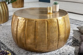 Orientálny hliníkový konferenčný stolík Marrakesch zlatý 65cm