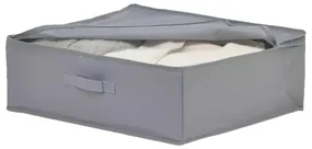 Textilný úložný box na oblečenie a posteľnú bielizeň, CASTEL 44x55x19, sivý