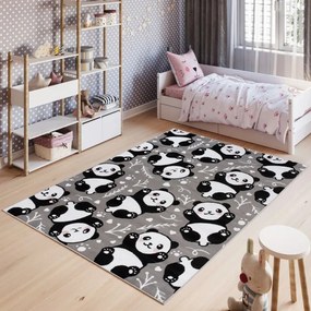 Detský koberec PINKY DE74A Panda sivý