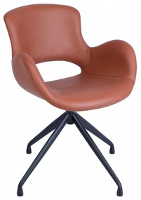 MOON ČALÚNENÁ STOLIČKA cognac leather