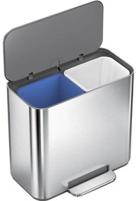 Simplehuman Mini pedálový odpadkový kôš na triedený odpad 15 l, nehrdz. oceľ mat