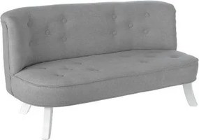 Detská sedačka velvet šedá 17 cm Biela