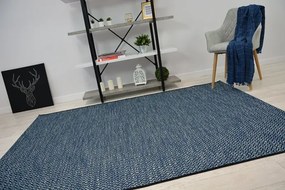 Koberec SIZAL LOFT 21144 ROMBY Cik Cak čierny / strieborný / nebeský