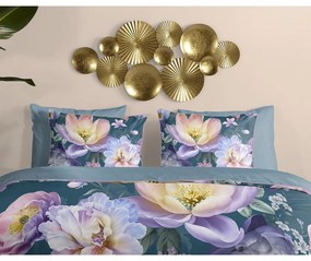 Modré obliečky na jednolôžko/predĺžené z bavlneného saténu 140x220 cm Mirery – Descanso