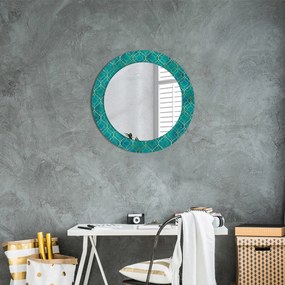 Okrúhle ozdobné zrkadlo Zelené a zlaté zloženie fi 60 cm