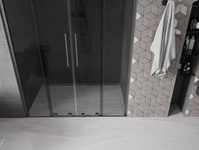 Mexen Velar Duo, posuvné sprchové dvere do otvoru 150 cm, 8mm šedé sklo, grafit brúsený, 871-150-000-42-66
