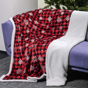 Home Elements Deka s baránkom, 150 x 200 cm, Káro s vločkami