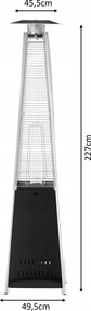 Garden Line Záhradný plynový ohrievač na plyn práškovo lakovaný, 227 CM