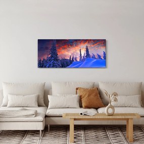 Obraz - Zimný súmrak (120x50 cm)