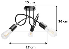 BERGE Stropné závesné svietidlo LOFT 3xE27