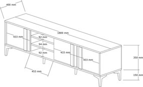 Mengu Atlantic Pine a Anthracite TV stolík