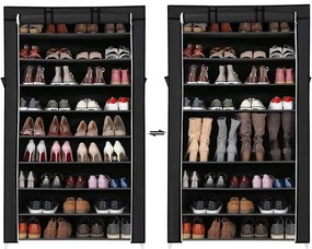 Úložná látková skriňa s policami MATIS 88x160 cm čierna