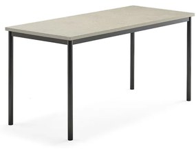 Stôl SONITUS, 1600x700x760 mm, linoleum - svetlošedá, antracit