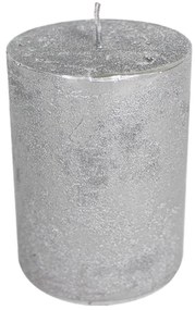 Strieborná nevonná sviečka XXL valec - Ø 10 * 20cm