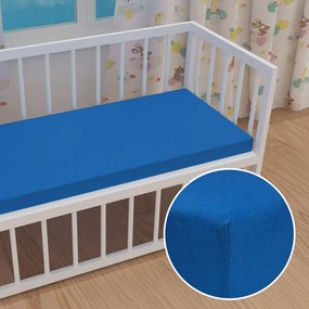 Detské jersey napínacie prestieradlo do postieľky JR-016 Modré 80 x 140 x 10 cm - do postieľky