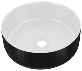 Sada keramického umyvadla s výpustí SIMPLE 36 cm bílé/černé