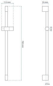 REA-P6500 - Držiak na ručnú sprchu 70 cm brúsené zlato