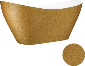 Besco Voľne stojaca vaňa z liateho mramoru Viya Glam 160x70 (170x71) BESCO-Rozmery: 158x70,5, BESCO-Farba: Biela/grafit