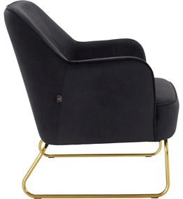 Čierne zamatové kreslo Joshua - Støraa