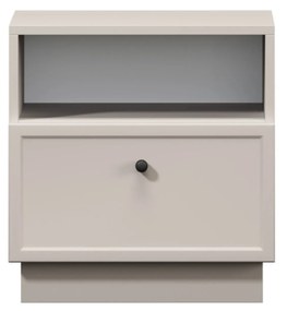 Nočný stolík Lorini 45 cm na sokli - kašmírová / čierna úchytka G