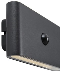 Nástenné svietidlo čierne Lux senzor magnetické vrátane LED nabíjateľné - Batt