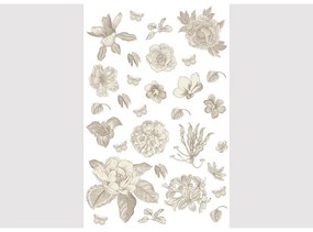 Samolepiaca dekoracia Old Graphics Florals, 42,5 x 65 cm