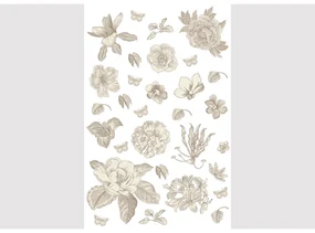 Samolepiaca dekoracia Old Graphics Florals, 42,5 x 65 cm