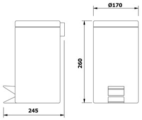 AQUALINE 27103 Simple line odpadkový kôš okrúhly 3 l, nehrdz. oceľ