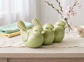 Jarná dekorácia CRAQUELE VTÁČIKY 19,5 cm - viac farieb Farba: Krémová