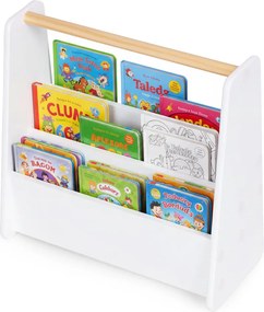 Montessori detský organizér na knihy 2 úrovne biely ECOTOYS