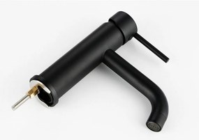 Umývadlová batéria MAXMAX Rea LUNGO - nízka - čierna