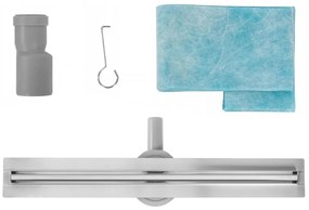 Rea Neox Slim Pro, odtokový sprchový žľab 60 cm, brúsená oceľ, REA-G5801
